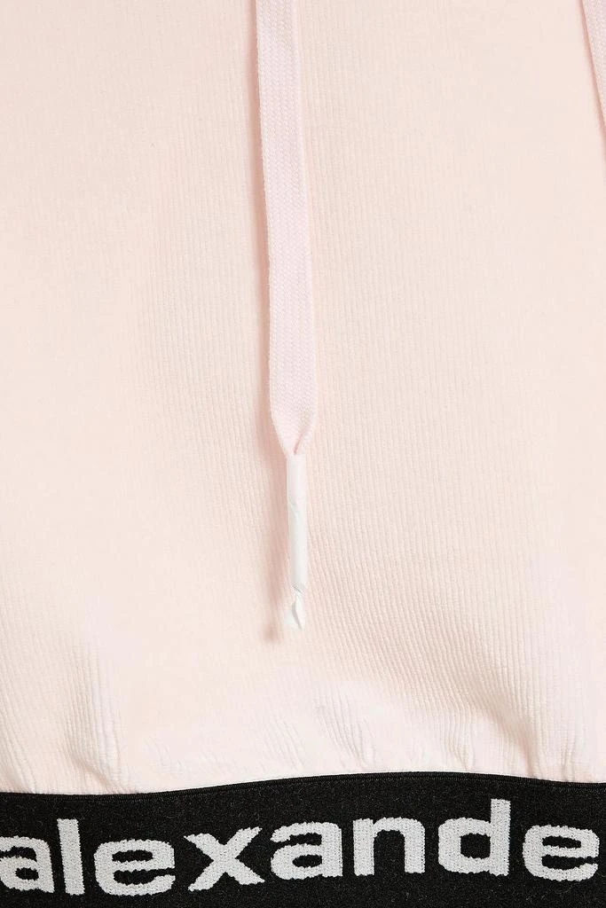 商品Alexander Wang|Cropped cotton-blend velvet hoodie,价格¥834,第4张图片详细描述