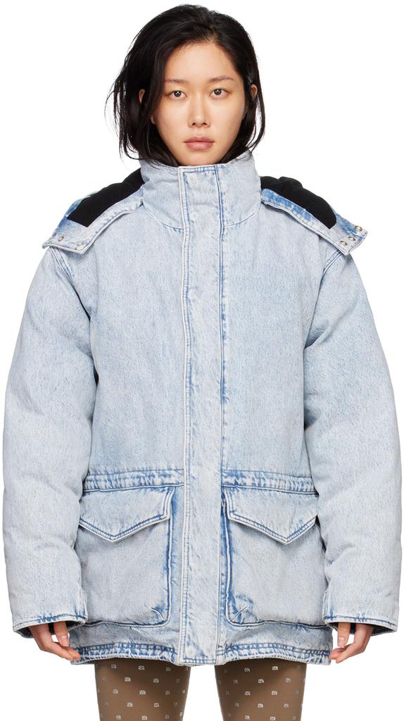 Blue Extreme Puffer Denim Jacket商品第1张图片规格展示