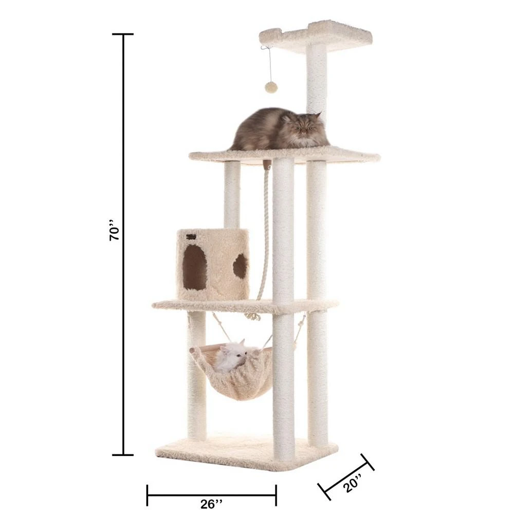 商品Macy's|70" Real Wood, Ultra Thick Faux Fur Covered Cat Condo,价格¥2073,第5张图片详细描述