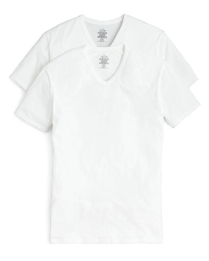 商品Calvin Klein|Cotton Stretch V-Neck Tee, Pack of 2 V型领棉T恤,价格¥205,第1张图片