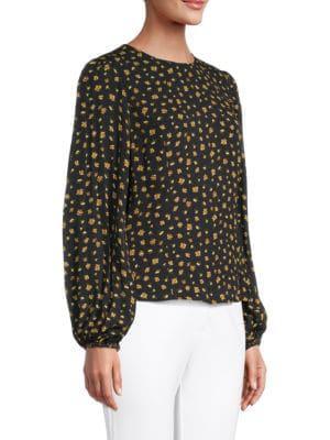 商品Tahari|Floral Silk Blouson Sleeve Blouse,价格¥711,第5张图片详细描述