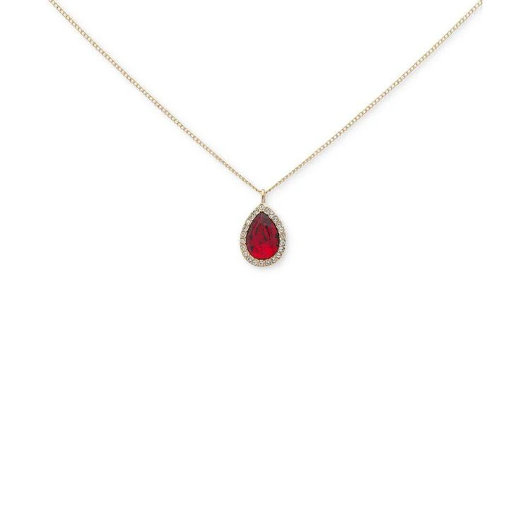 商品Givenchy|Gold-Tone Pavé & Red Stone Pendant Necklace,价格¥315,第1张图片