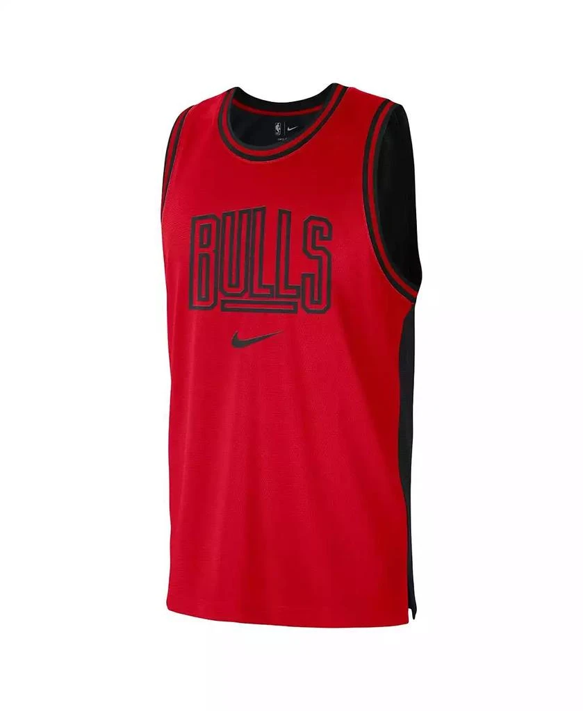 商品NIKE|Men's Red, Black Chicago Bulls Courtside Versus Force Split DNA Performance Mesh Tank Top,价格¥437,第3张图片详细描述