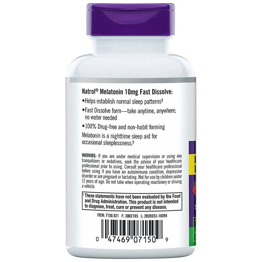 商品Natrol|褪黑素助眠剂10mg 100粒,价格¥167,第2张图片详细描述