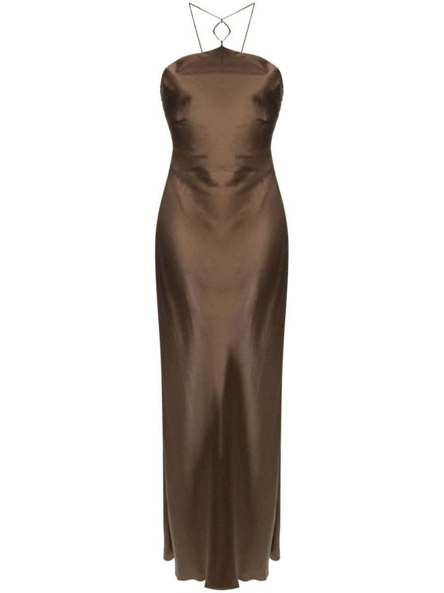 商品Calvin Klein|Calvin Klein 女士连衣裙 K20K206099GWY 棕色,价格¥2799,第1张图片