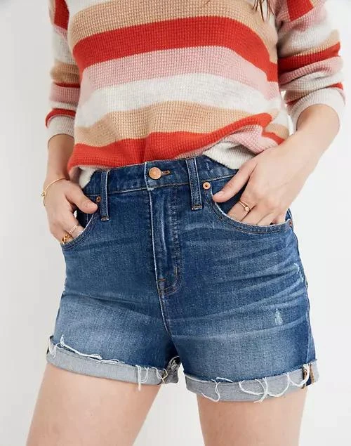 商品Madewell|High-Rise Denim Shorts in Glenoaks Wash: Cutoff Edition,价格¥277,第4张图片详细描述