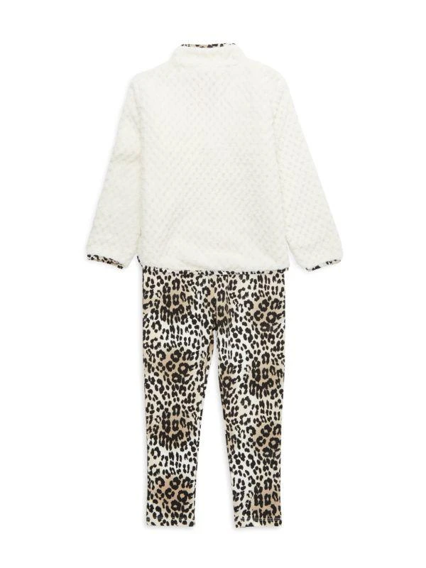 商品Juicy Couture|Little Girl’s 2-Piece Faux Shearling Pullover & Leopard Print Leggings Set,价格¥168,第2张图片详细描述