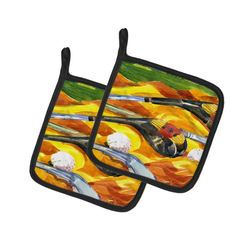 商品Caroline's Treasures|Golf Clubs Golfer Pair of Pot Holders,价格¥170,第1张图片