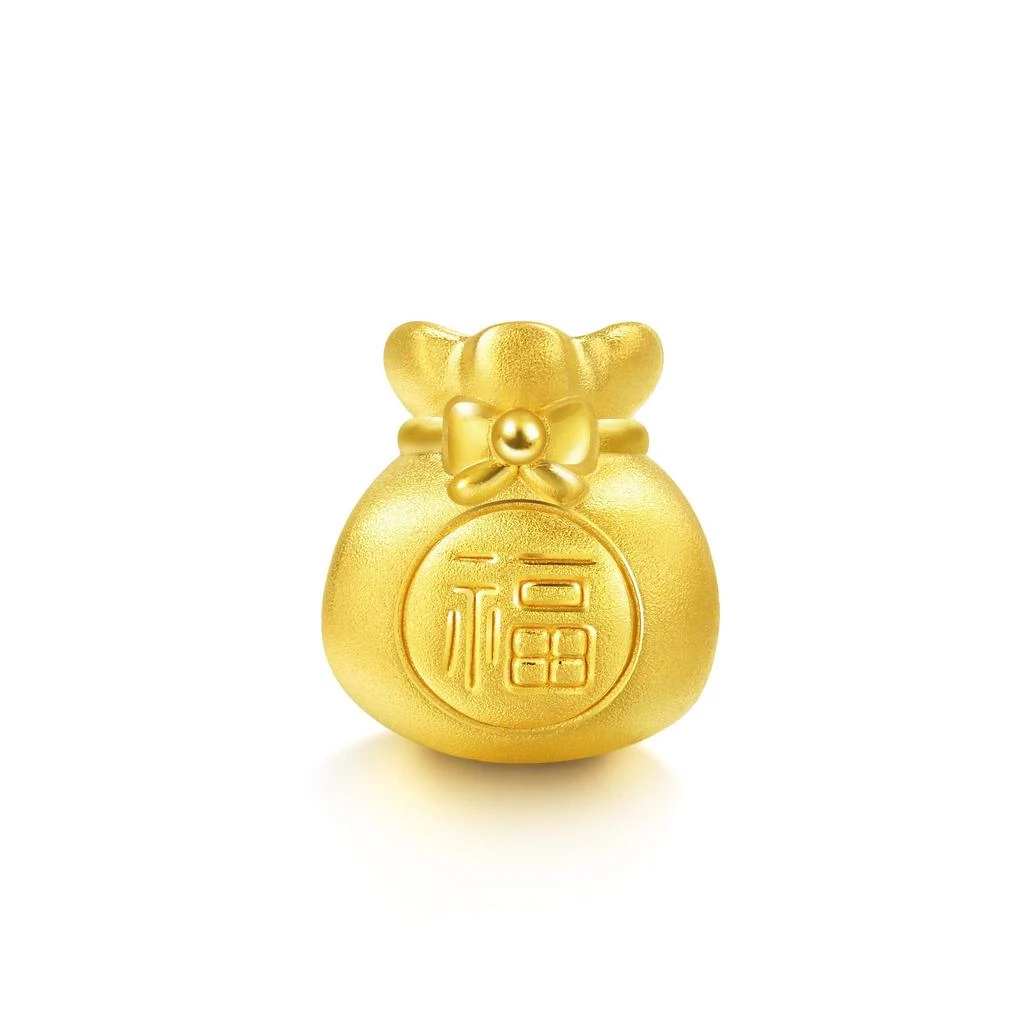 商品CHOW SANG SANG|CHOW SANG SANG 999 24K Solid Gold Blessing Bracelet, Fortune Bag Charm Red Bracelet for Women 89197C,价格¥2593,第4张图片详细描述