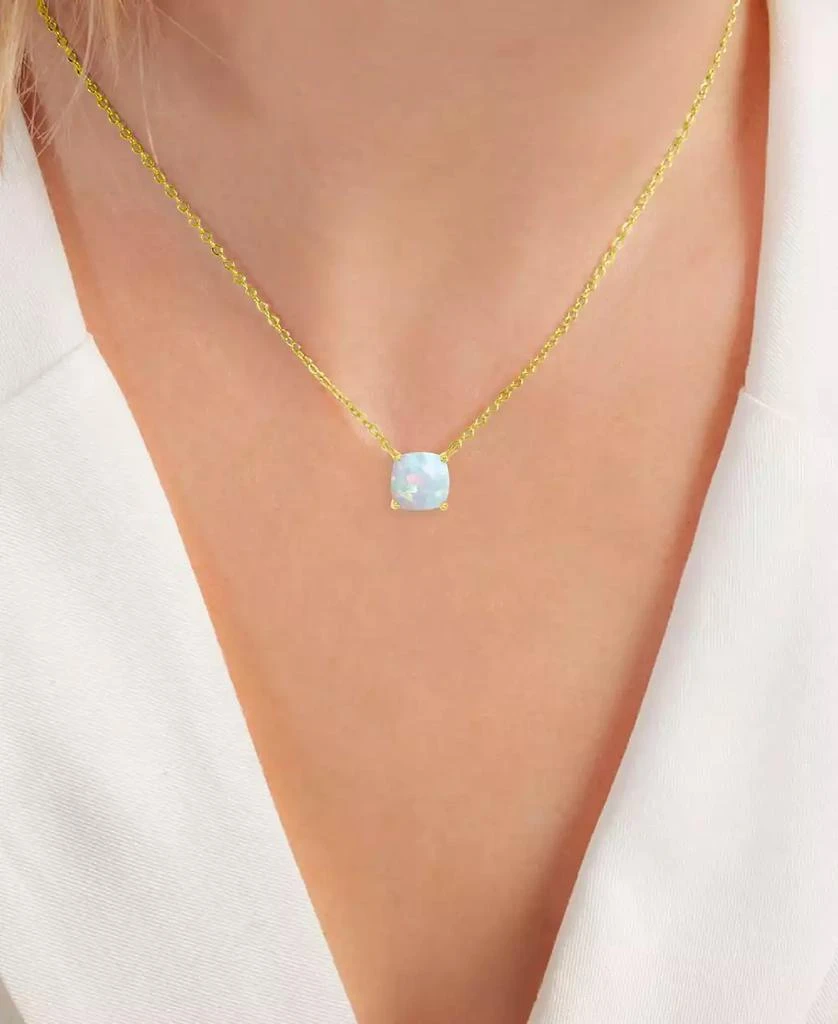 商品Macy's|Lab-Grown Opal Cushion Cut Solitaire 18" Pendant Necklace (5/8 ct. t.w.),价格¥708,第2张图片详细描述