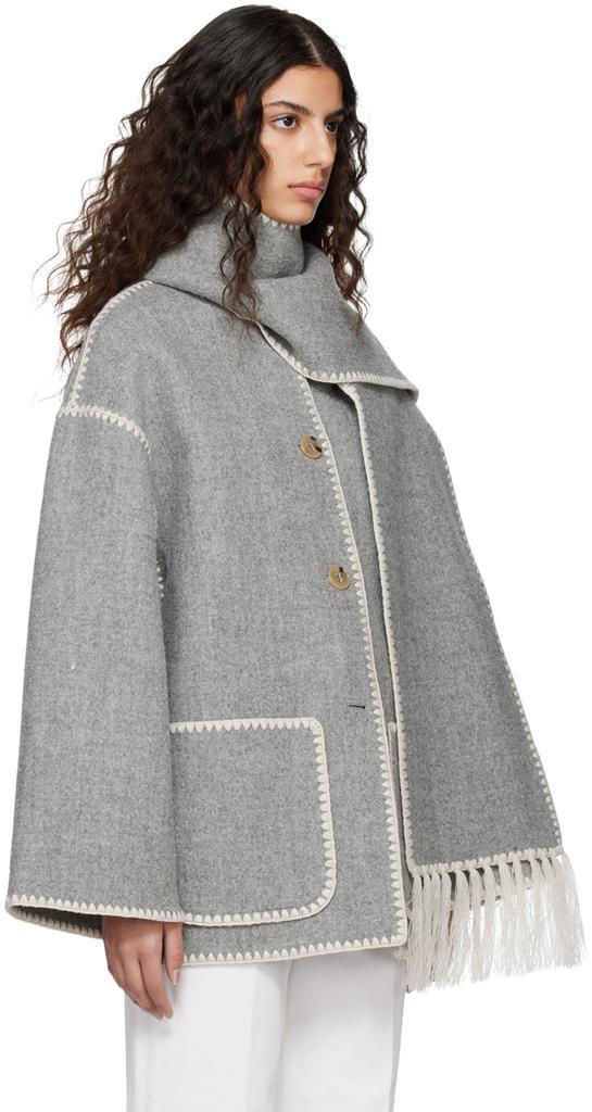 商品Totême|Gray Scarf Jacket,价格¥6922,第4张图片详细描述