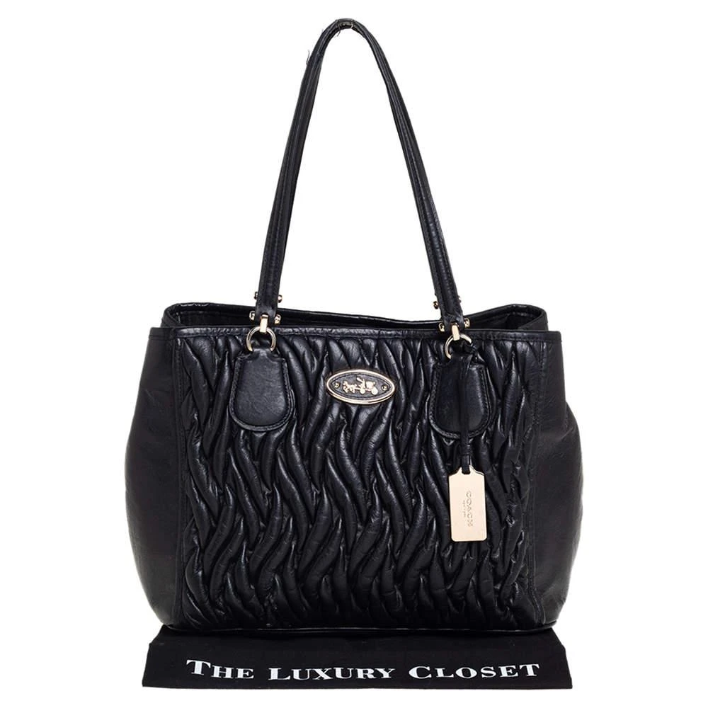 Coach Black Gathered Leather Kitt Carryall Tote 商品