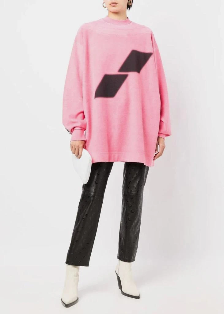 WE11DONE Pink Oversized Boat Neck T-Shirt 商品