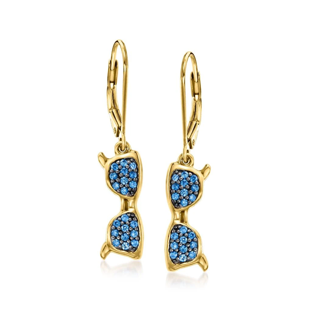 商品Ross-Simons|Ross-Simons Sapphire Sunglasses Drop Earrings in 18kt Gold Over Sterling,价格¥1096,第1张图片