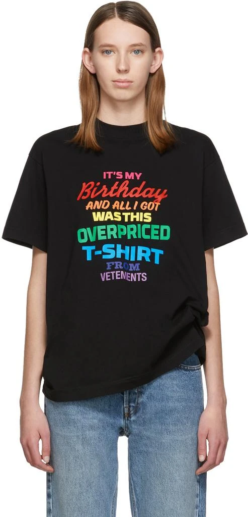 商品Vetements|Black 'Birthday' T-Shirt,价格¥1348,第1张图片