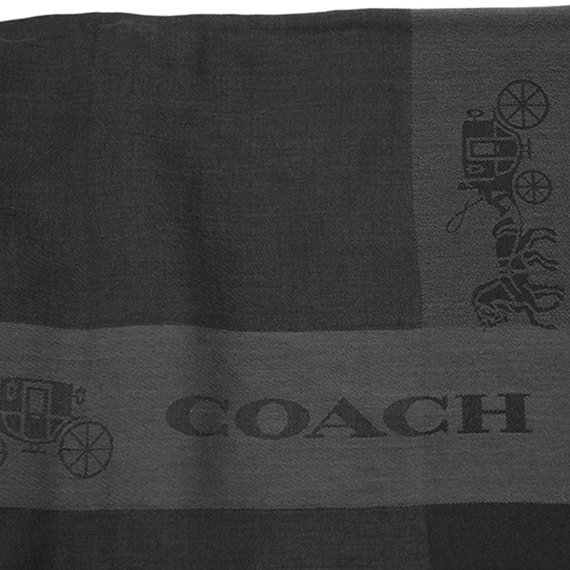 Coach 奥莱款女士围巾丝巾黑色 89793BLK 商品