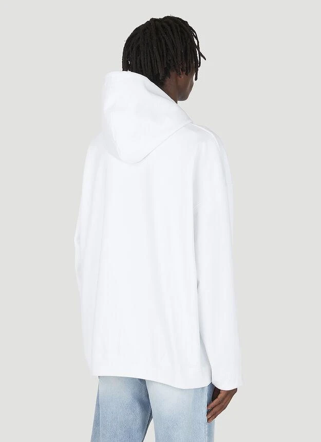 商品Vetements|Haute Couture Logo Hooded Sweatshirt in White,价格¥3306,第4张图片详细描述