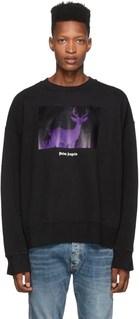 商品Palm Angels|Black Night Vision Crewneck Sweatshirt卫衣,价格¥1894,第1张图片