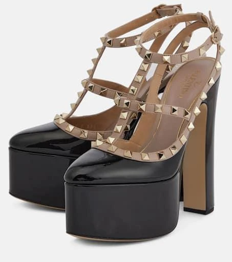 商�品Valentino|Rockstud patent leather platform pumps,价格¥6497,第5张图片详细描述