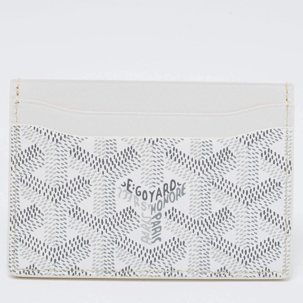 商品Goyard|Goyard White Goyardine Coated Canvas and Leather Saint Sulpice Card Holder,价格¥5545,第1张图片