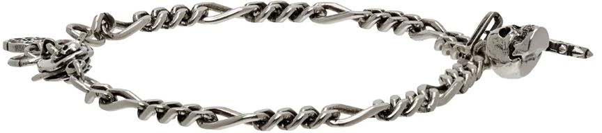 商品Alexander McQueen|Silver Studded Seal & Skull Bracelet,价格¥1426,第5张图片详细描述