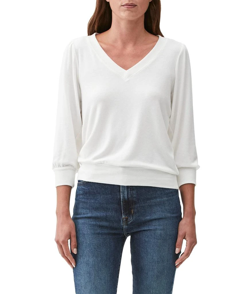 商品Michael Stars|Gabriella Madison Brushed Jersey V-Neck 3/4 Sleeve Sweatshirt,价格¥563,第1张图片