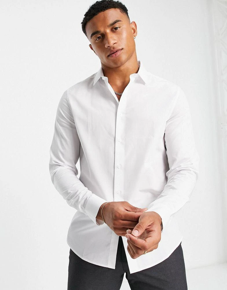 商品ASOS|ASOS DESIGN regular fit shirt in white,价格¥152,第4张图片详细描述