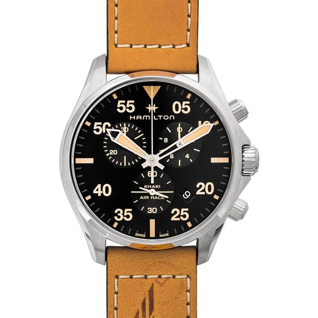 商品Hamilton|Hamilton Men's Watch - Khaki Aviation Pilot Quartz Brown Leather Strap | H76722531,价格¥2157,第1张图片