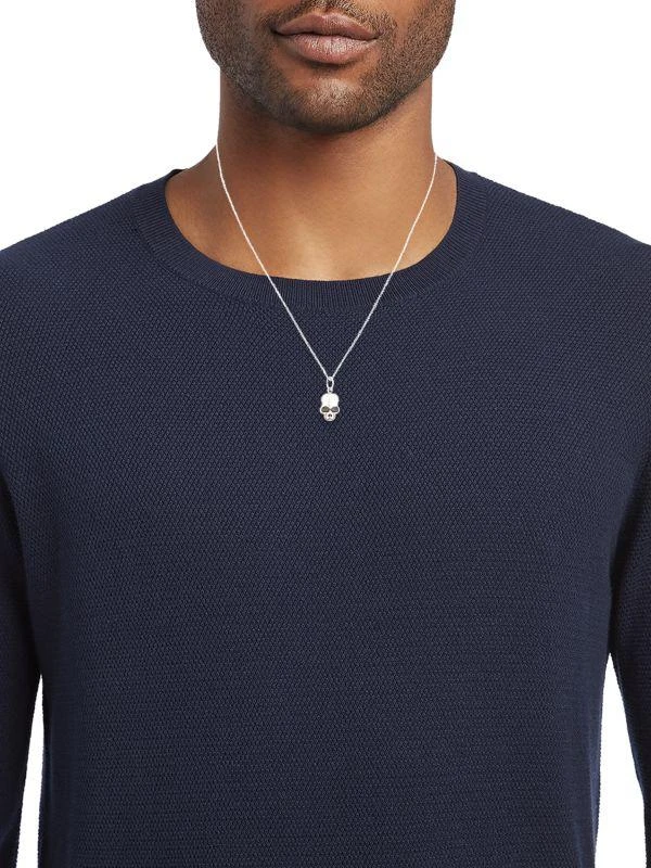 商品King Baby|Sterling Silver Half Hamlet Skull Pendant Necklace,价格¥1048,第2张图片详细描述
