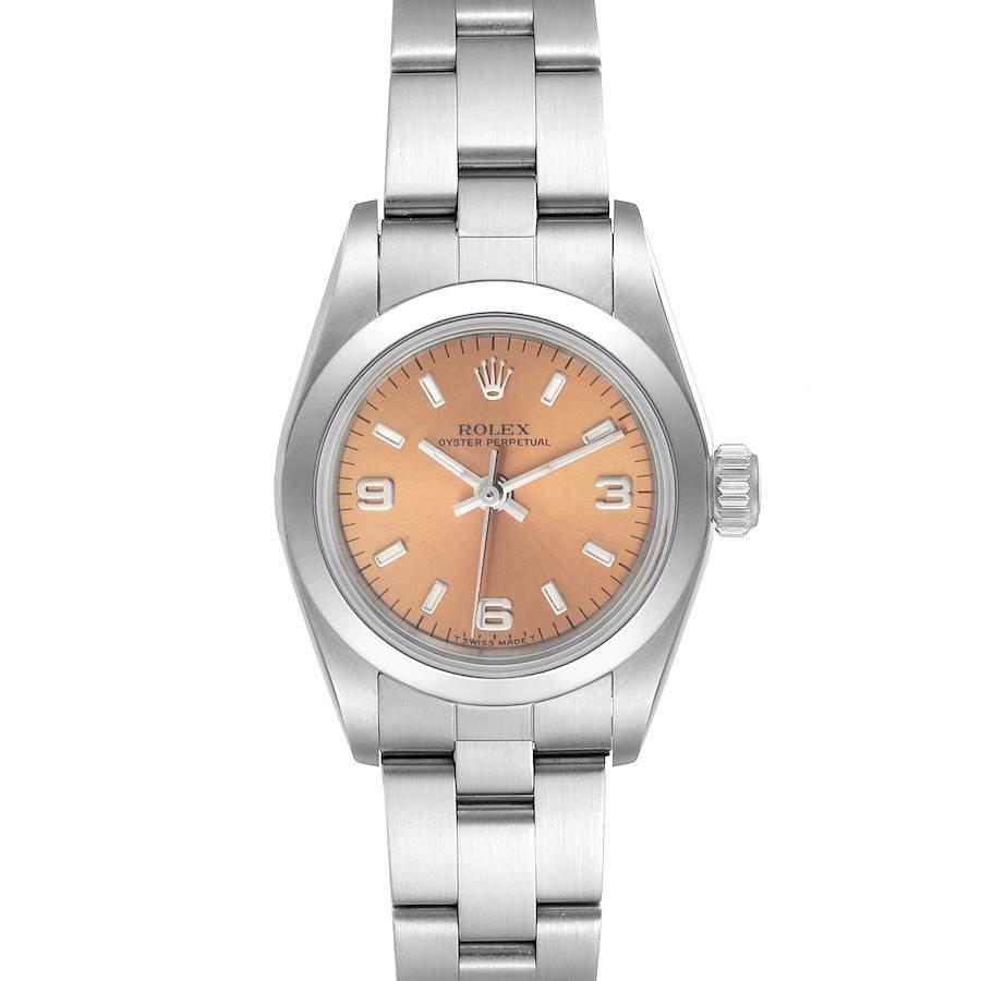 Rolex Salmon Stainless Steel Oyster Perpetual 67180 Women's Wristwatch 26 MM商品第3张图片规格展示