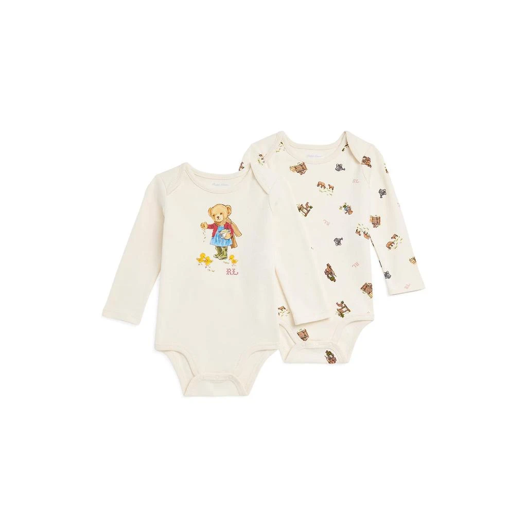 商品Ralph Lauren|Cotton Interlock Bodysuit 2-Pack (Infant),价格¥372,第1张图片