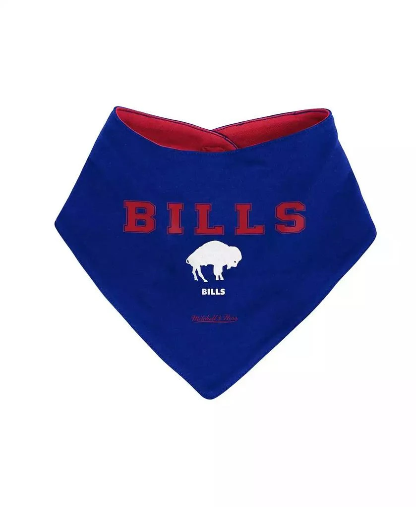 商品Mitchell & Ness|Newborn and Infant Boys and Girls Royal, Red Buffalo Bills Throwback Bodysuit Bib and Booties Three-Piece Set,价格¥344,第3张图片详细描述