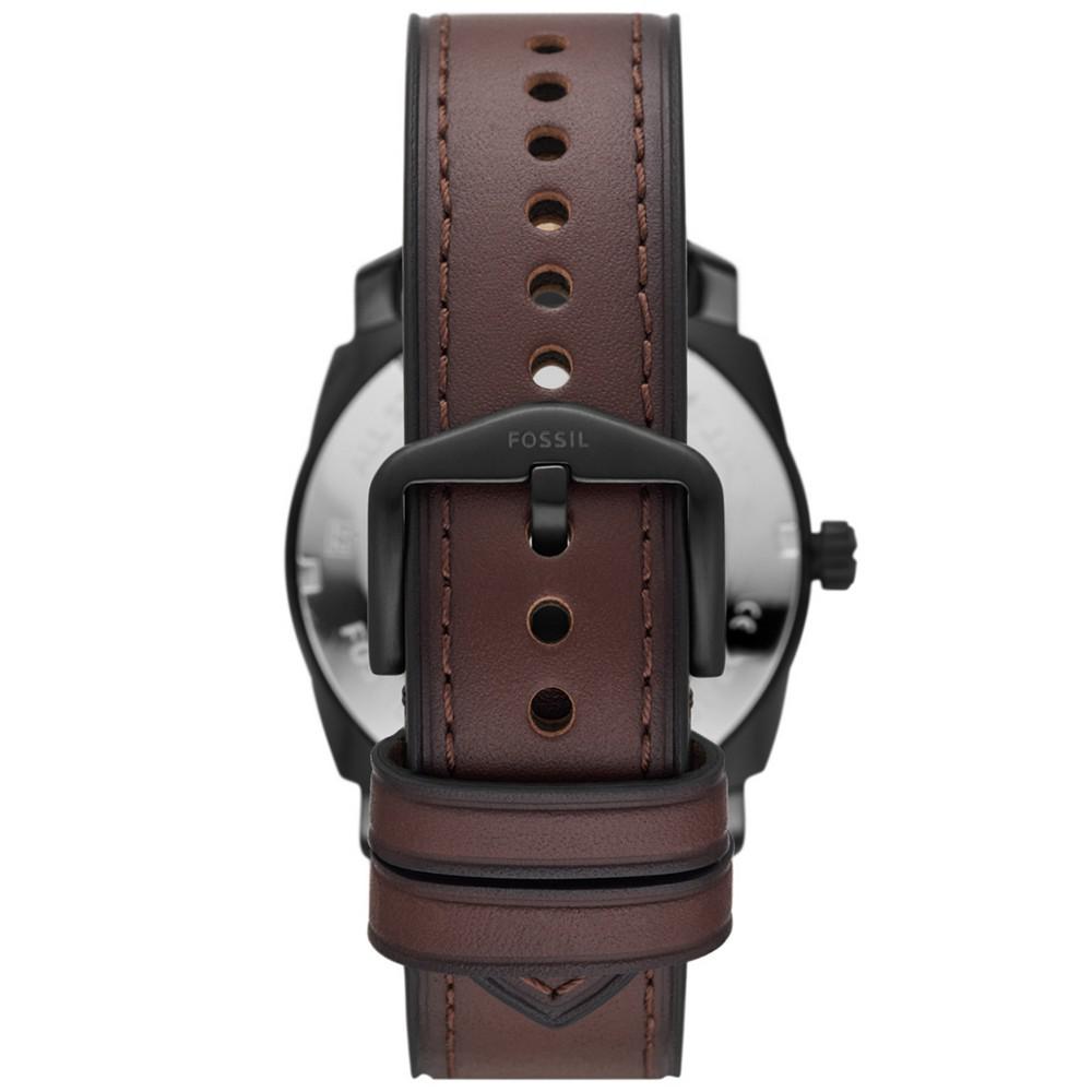 Men's Machine Brown Leather Strap Watch 42mm商品第3张图片规格展示