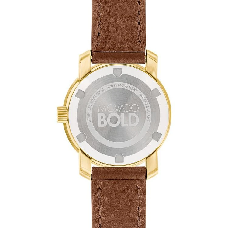 商品Movado|女士波特棕色皮革腕带手表 30mm,价格¥2769,第3张图片详细描述