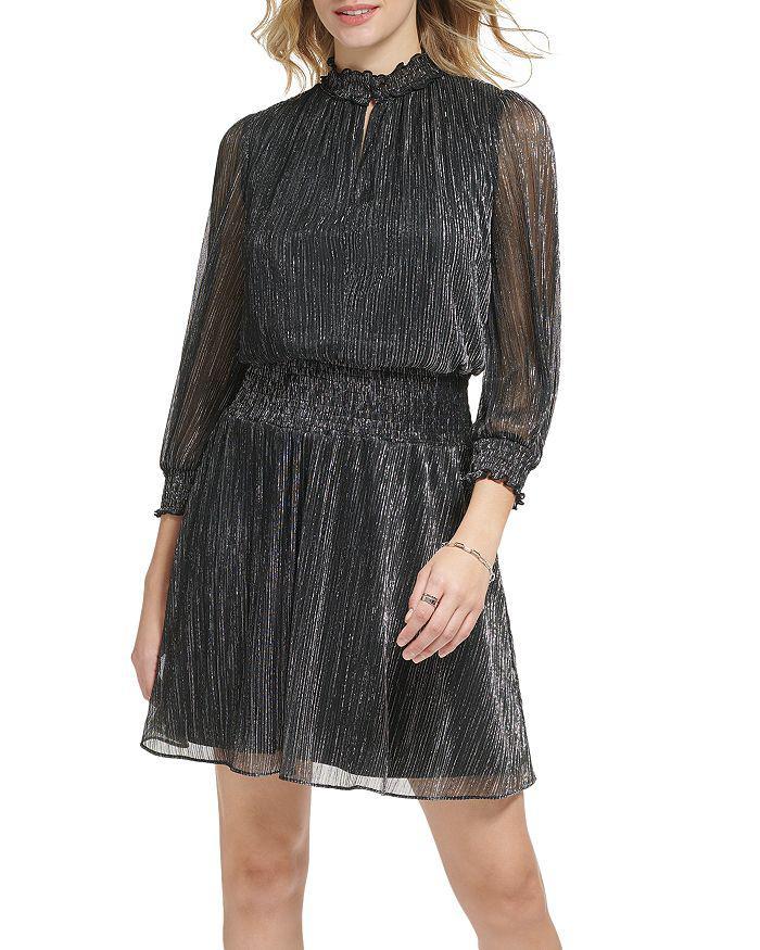 商品Karl Lagerfeld Paris|Metallic Keyhole Dress,价格¥682,第3张图片详细描述