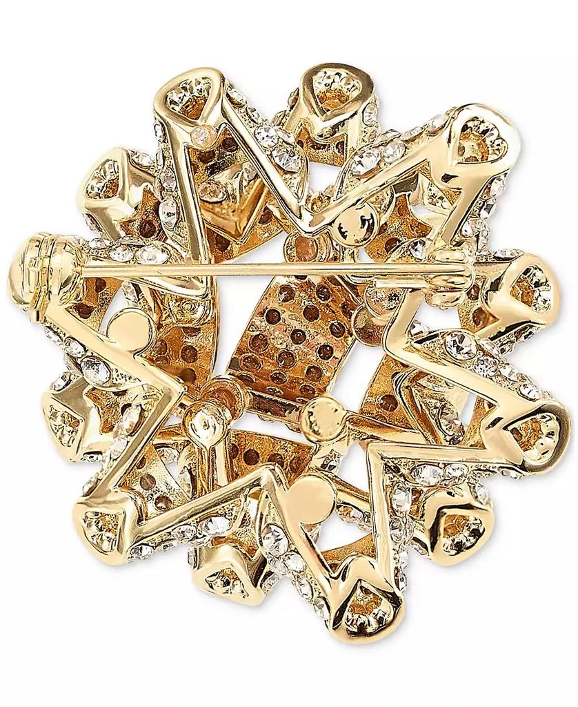 商品Holiday Lane|Gold-Tone Pavé Puffy Gift Bow Pin, Created for Macy's,价格¥68,第2张图片详细描述