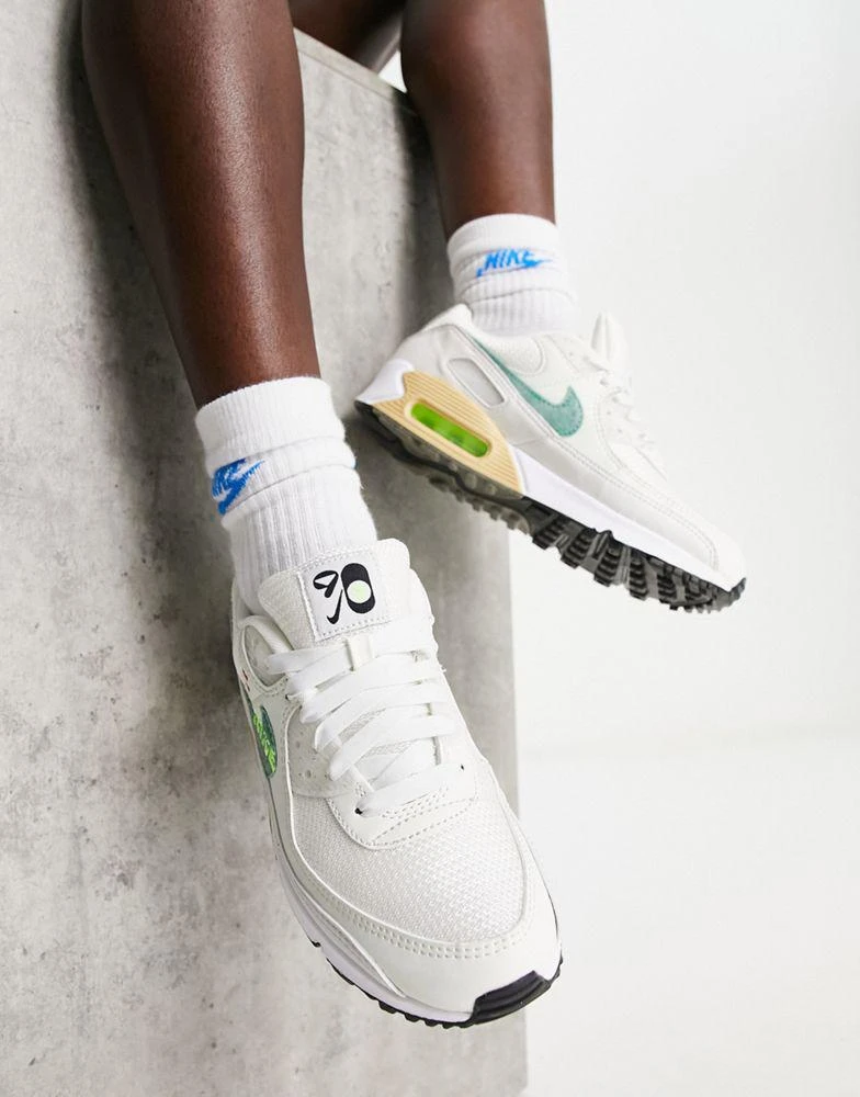 商品NIKE|Nike Air Max 90 SE in off white and neptune green,价格¥969,第1张图片