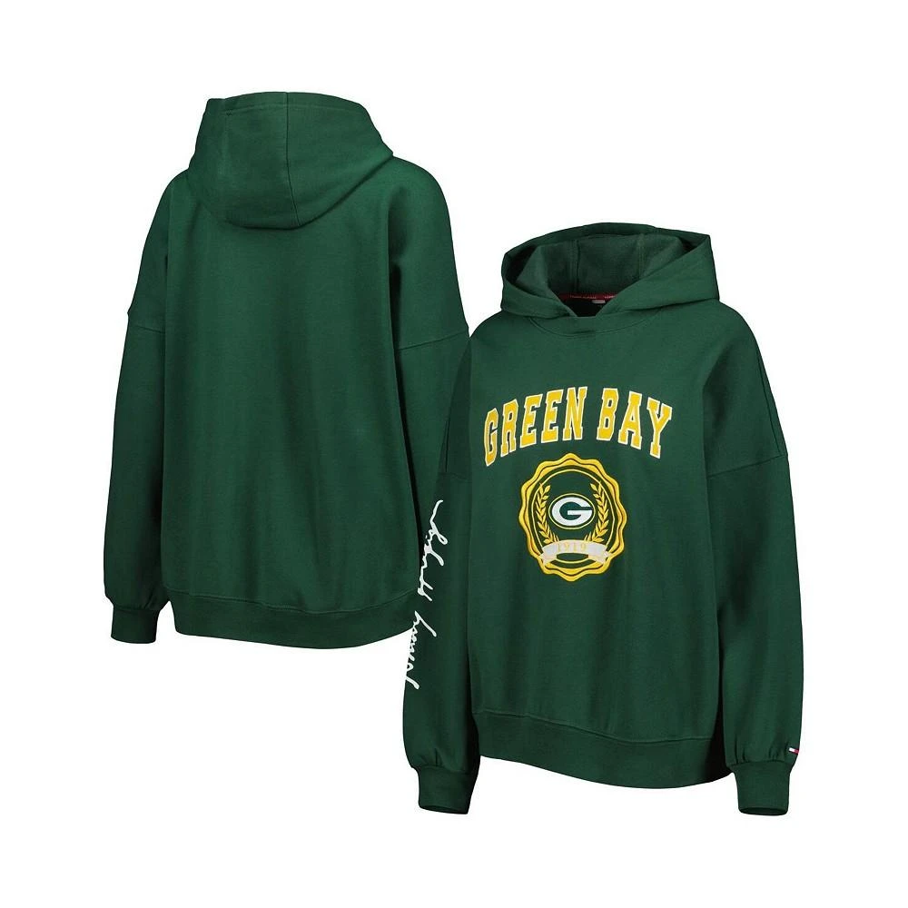 商品Tommy Hilfiger|Women's Green Green Bay Packers Becca Drop Shoulder Pullover Hoodie,价格¥505,第1张图片