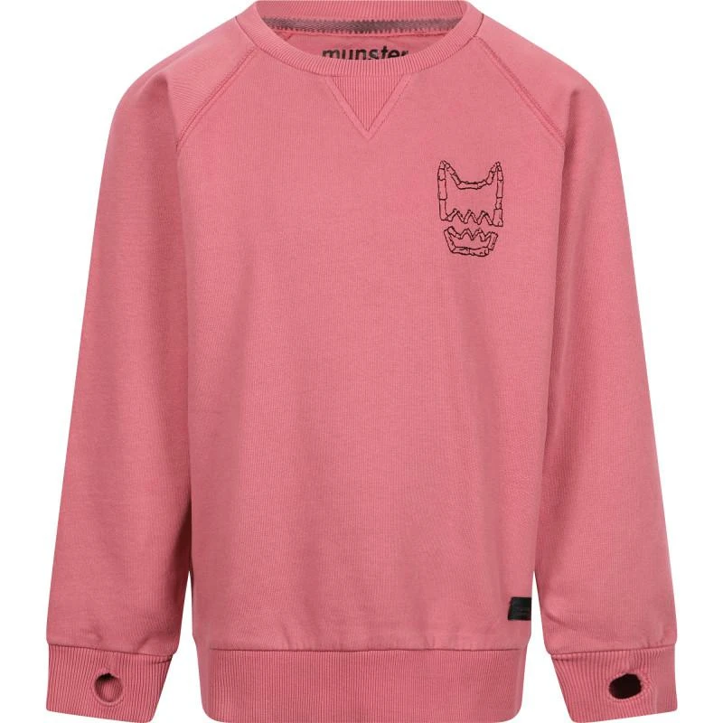 商品Munster|Bones grew logo print sweatshirt in dusty pink,价格¥401,第1张图片