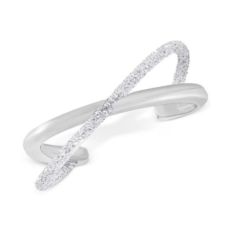 商品Swarovski|Silver-Tone Crystal Dust Crossed Cuff Bracelet,价格¥665,第1张图片