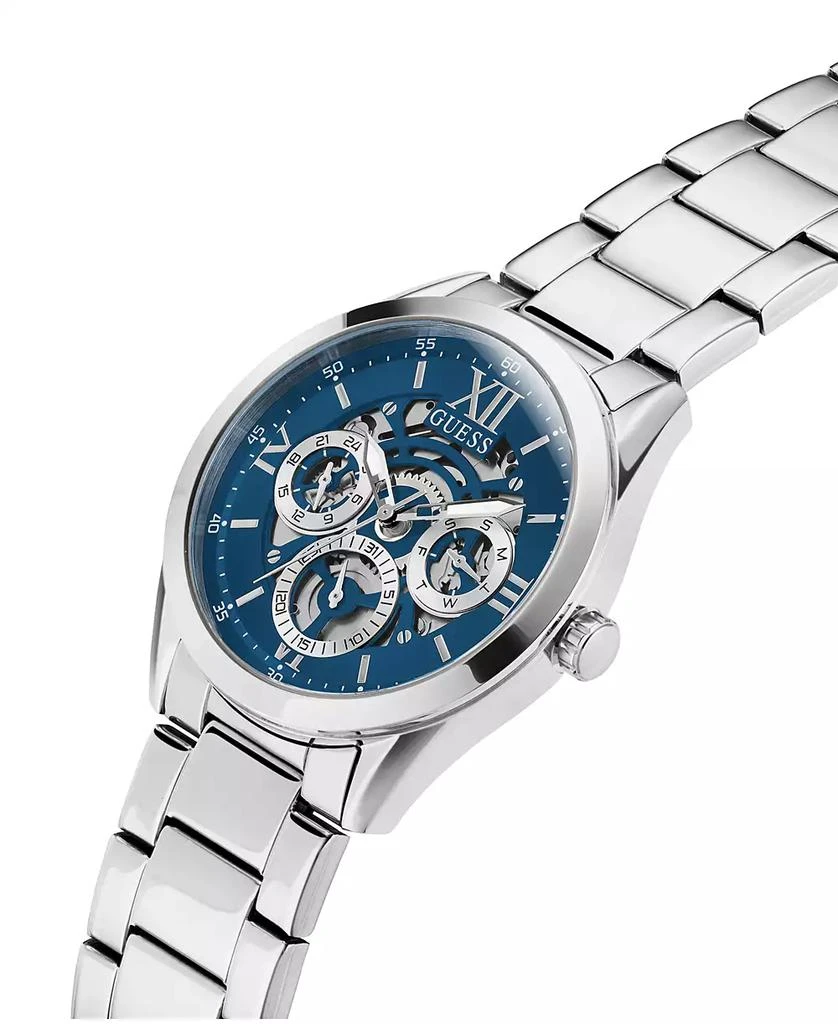 商品GUESS|Men's Multi-Function Silver-Tone Stainless Steel Watch 42mm,价格¥627,第4张图片详细描述