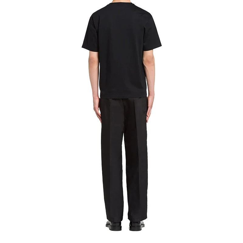 商品Prada|【预售3-7天】普拉达  男士黑色纯棉短袖T恤UJN782_1Z5X_F0002_S_221,价格¥5759,第5张图片详细描述