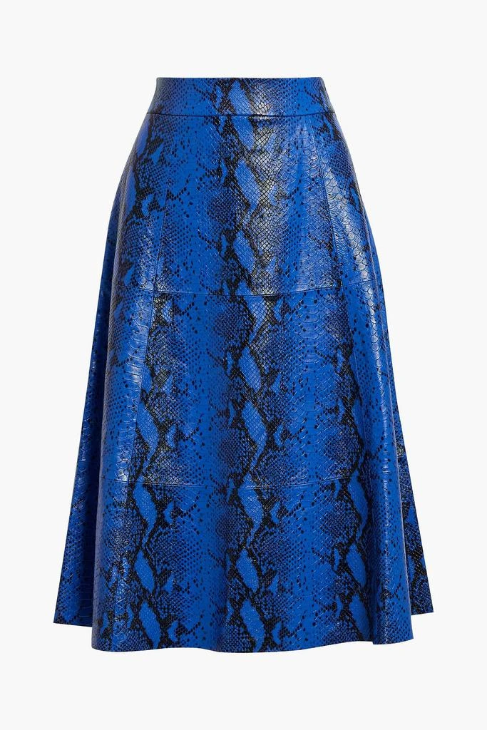 商品Alice + Olivia|Sosie snake-effect leather midi skirt,价格¥4462,第3张图片详细描述