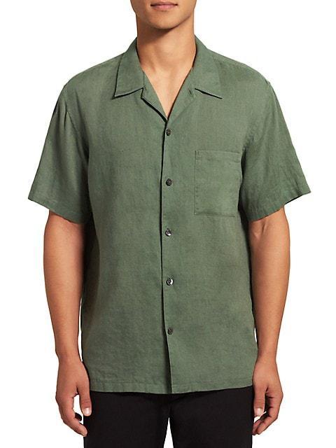 商品Theory|Noll Short Sleeve Linen Shirt,价格¥437,第1张图片