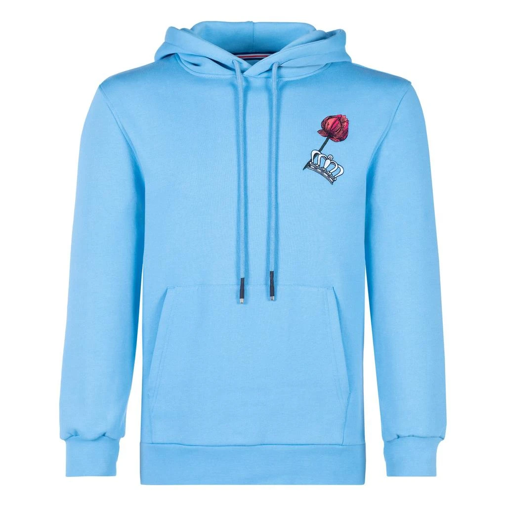 商品The Messi Store|Chest Flower & Crown Embroidery Hoodie - Messi Blue,价格¥599,第2张图片详细描述