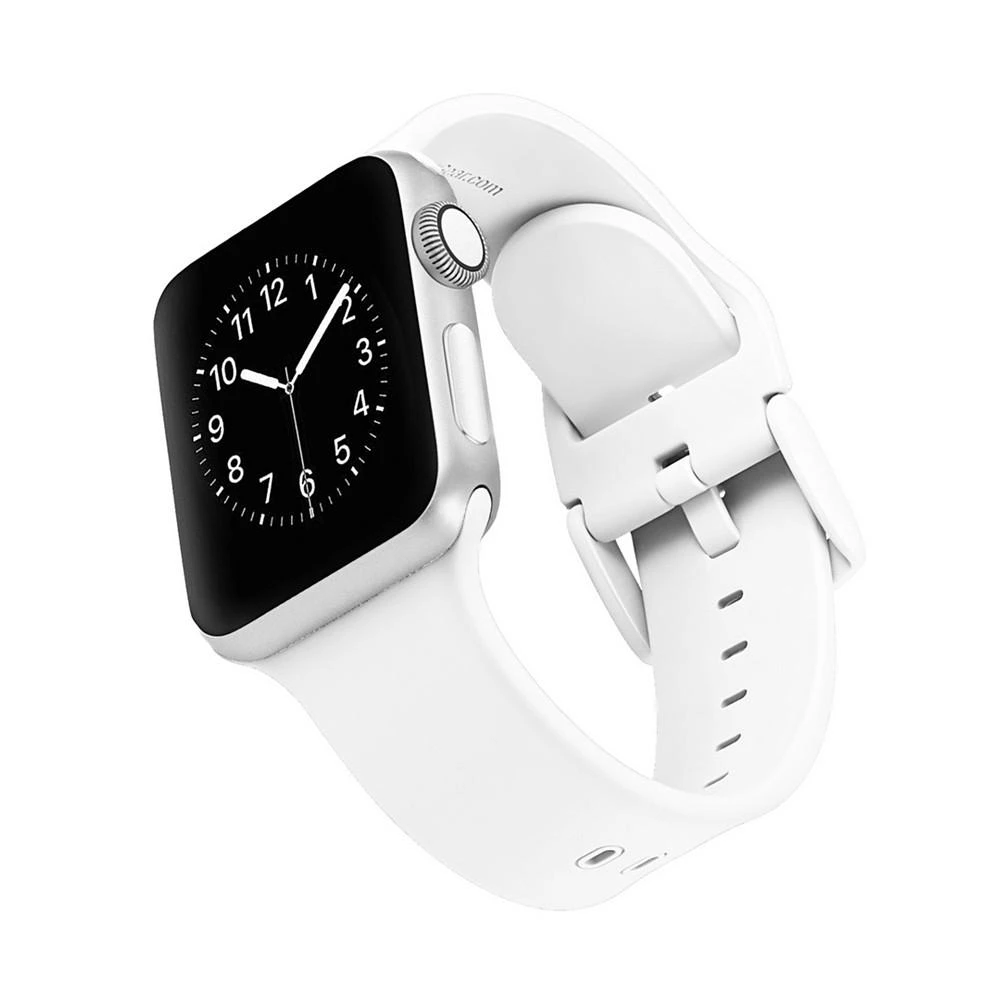 商品WITHit|White Smooth Keeperless Silicone Band Compatible with 38/40/41mm Apple Watch,价格¥113,第1张图片