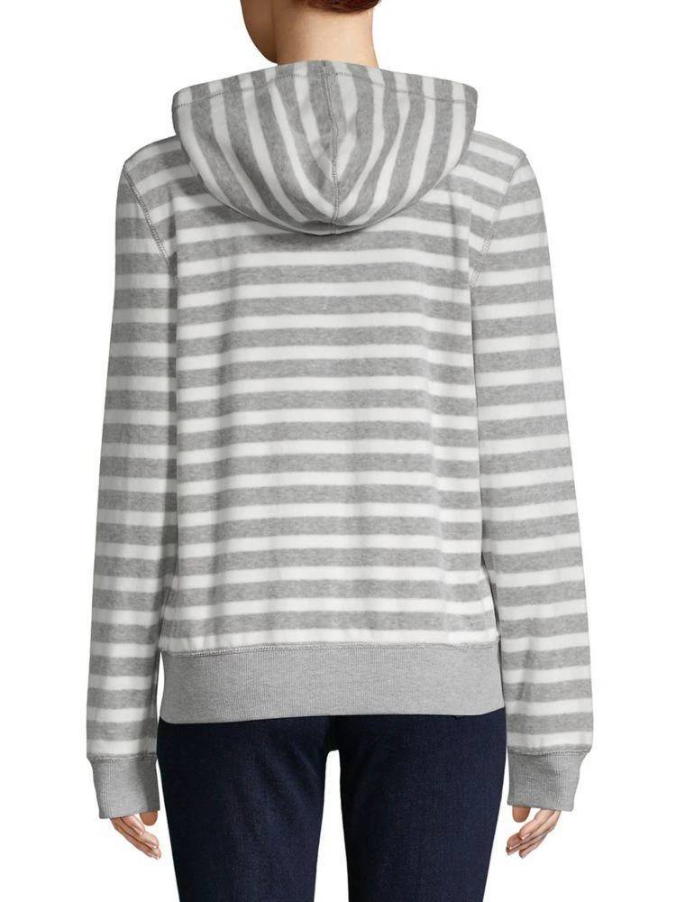 商品Calvin Klein|Striped Velour Hoodie,价格¥525,第3张图片详细描述