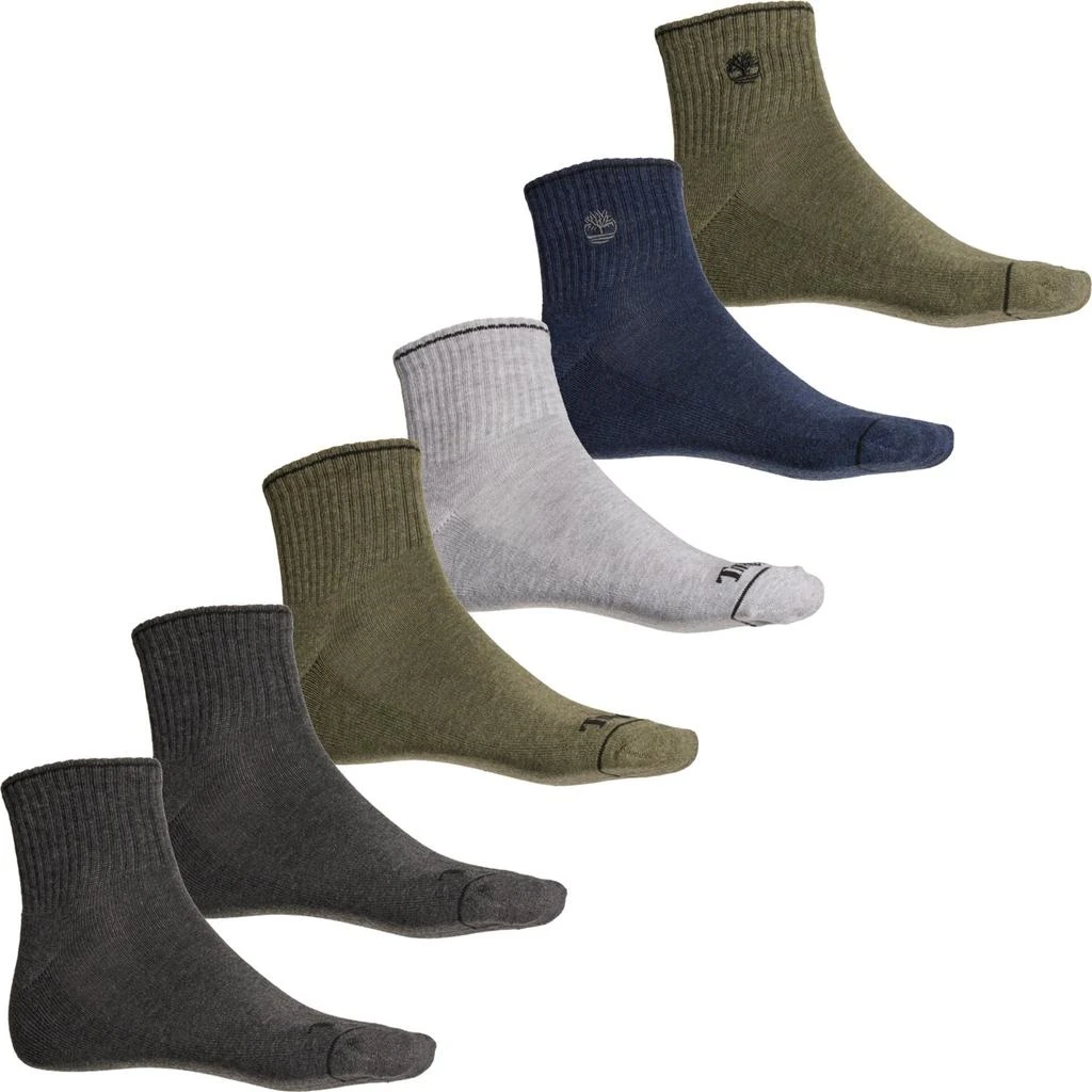 商品Timberland|Timberland Performance Cushioned Socks - 6-Pack, Quarter Crew (For Men),价格¥81,第1张图片
