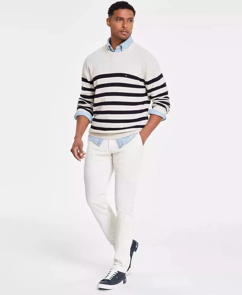 商品Tommy Hilfiger|Men's Textured Knit Stripe Crewneck Sweater,价格¥340,第1张图片