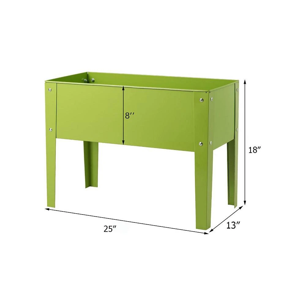 商品Costway|24'' x12'' Outdoor Elevated Garden Plant Stand Raised Tall Flower Bed Box,价格¥422,第3张图片详细描述